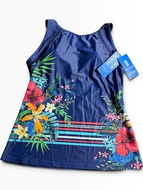 Free Country loose fitting UPF 50+ dry easy tankini top size XL $54 NWT